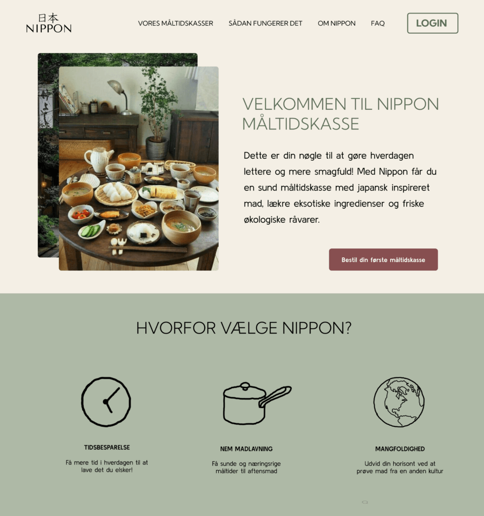 Nippon forside før login
