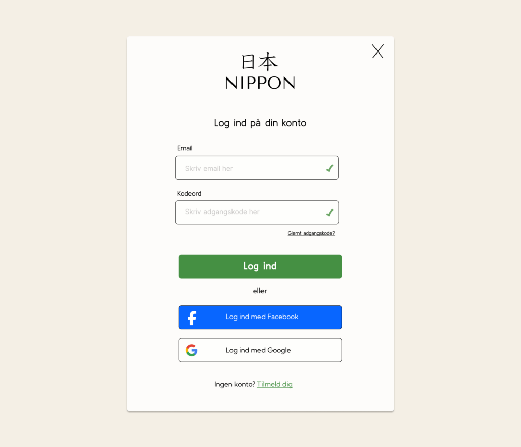 Nippon korrekt login side