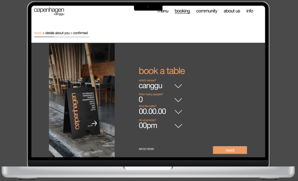 Cøpenhagen booking book a table