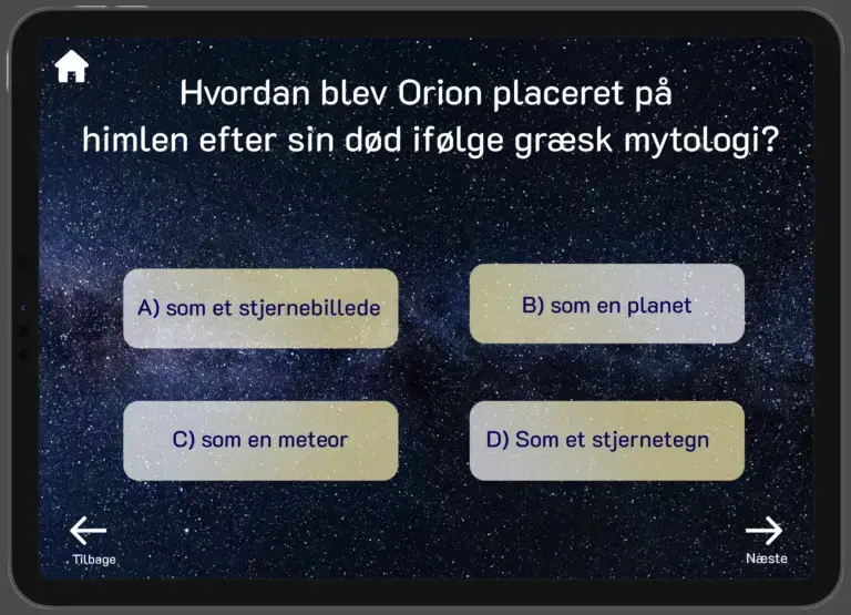 Hvordan blev Orion placeret på himlen efter sin død ifølge græsk mytologi